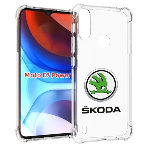 Чехол MyPads skoda-шкода-4 мужской для Motorola Moto E7 Power задняя-панель-накладка-бампер
