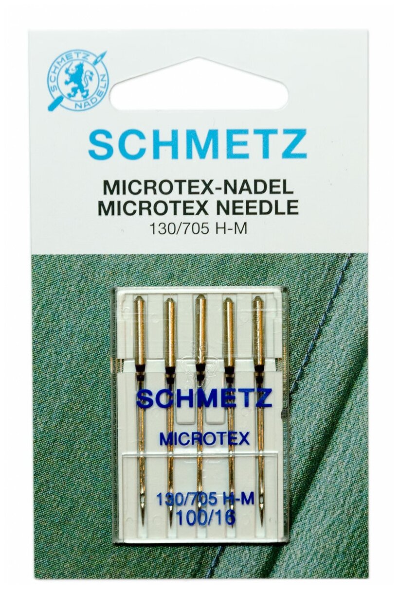 Иглы микротекс (особо острые) Schmetz 130/705H-M № 100, уп.5 игл