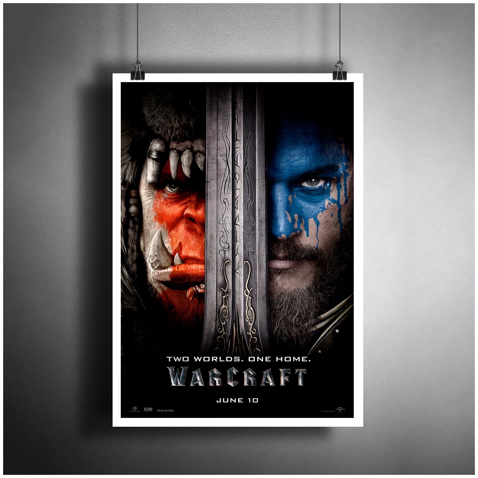 Постер плакат для интерьера "Фильм: Варкрафт. Игра Warcraft"/ Декор дома, офиса, комнаты A3 (297 x 420 мм)