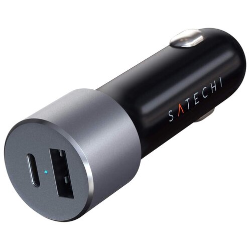 Зарядный комплект Satechi 72W Type-C PD Car Charger, 72 Вт, RU, space gray автомобильное зарядное устройство автозарядка lab c dual quick car charger розовое золото