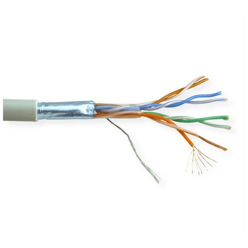 Кабель 5bites FT5725-100A FTP / STRANDED / 5E / 24AWG / CCA / PVC / 100M 5bites кабель u utp indoor 4 пары категория 5e 5bites одножильный 24awg cca pvc 100м серый us5505 100a