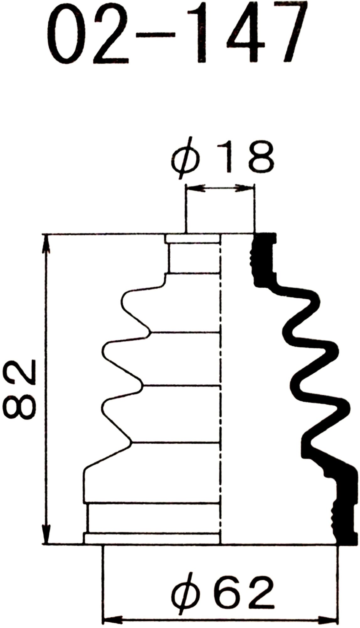 Пыльник Внутр Шруса (D=16 D=59 H=82) Honda 1-56 (Maruichi) арт. 02-147