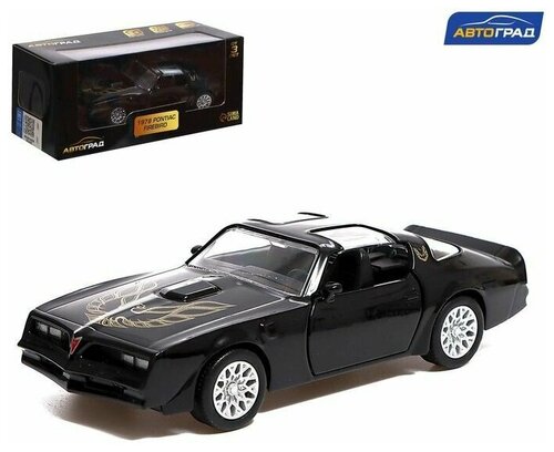 Машина металлическая PONTIAC FIREBIRD, 1:32, открываются двери, инерция, цвет чёрный