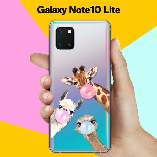 Силиконовый чехол Лама, жираф и страус на Samsung Galaxy Note 10 Lite