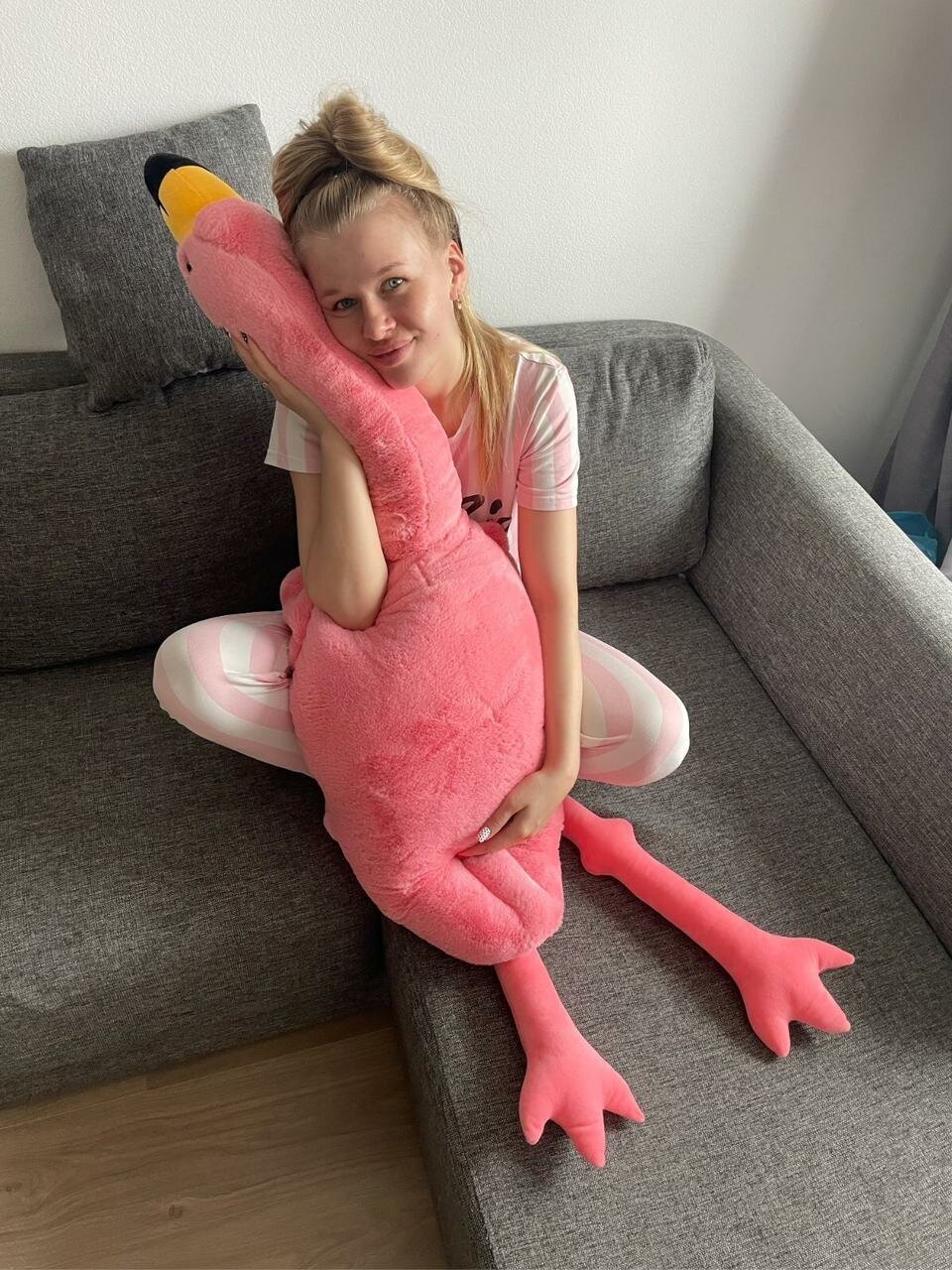 Фламинго обниминго игрушка мягкая 110 см