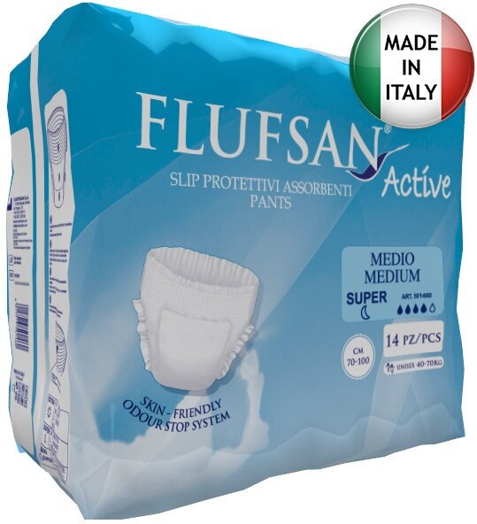 Flufsan Active Super Night / Флюфсан Актив Супер Найт - впитывающие трусы для взрослых, M, 14 шт.