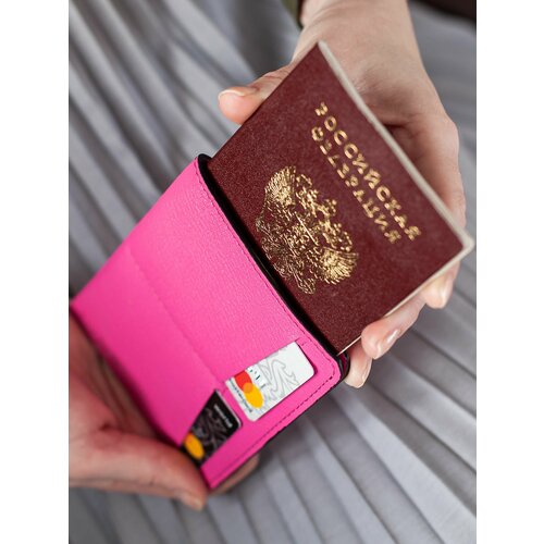Обложка для паспорта , фуксия обложка для паспорта fostenborn натуральная кожа фуксия