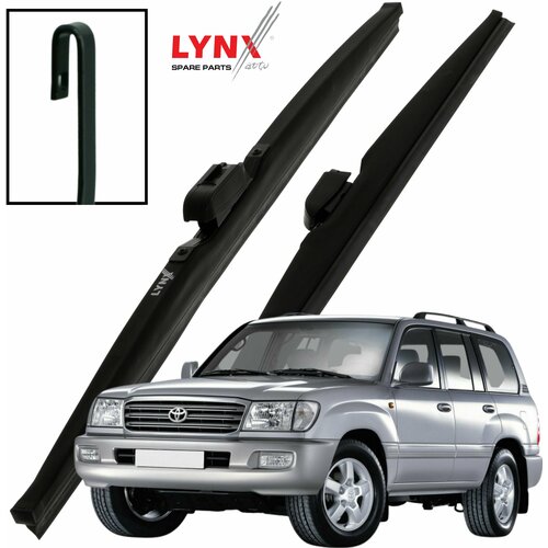 Дворники Toyota Land Cruiser (10) J100 / Тойота Ленд Крузер рест. 2002 2003 2004 2005 Щетки стеклоочистителя зимние LYNXauto 600мм-550мм к-т 2шт.