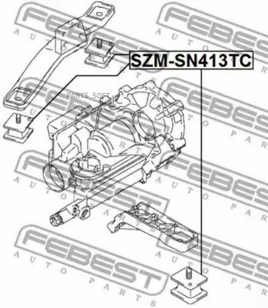 FEBEST SZMSN413TC подушка раздатки SUZUKI JIMNY 98-