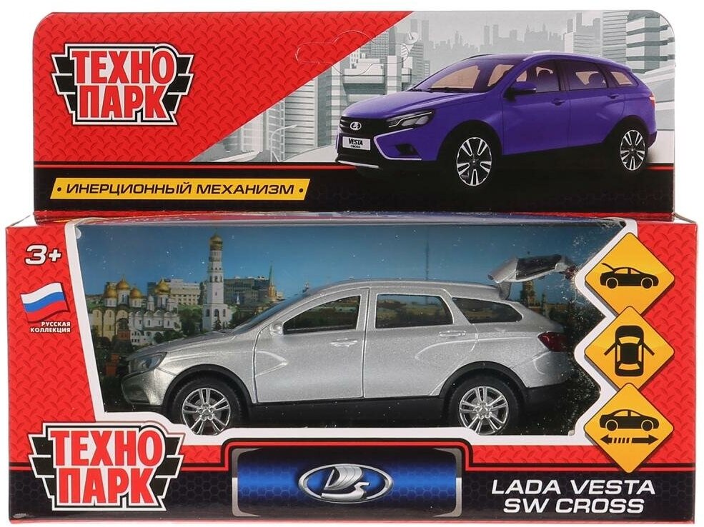 Машина Технопарк LADA VESTA SW CROSS металлический инерционный серый 12см VESTA-CROSS-SL 3+