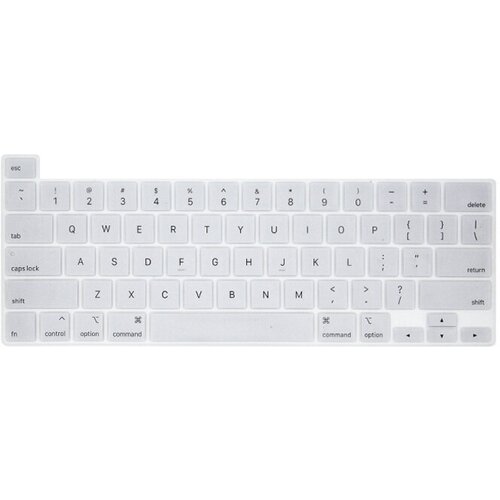 Накладка на клавиатуру для Macbook Pro 16 2019/Pro 13 2020-2022 серебристая, анг. раскладка (US) накладка на клавиатуру macbook pro 16 a2141 вертикальный enter черная