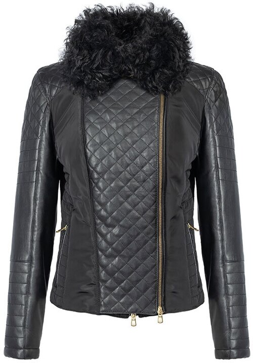 куртка  Ermanno Scervino, средней длины, силуэт прилегающий, водонепроницаемая, стеганая, размер 42, черный