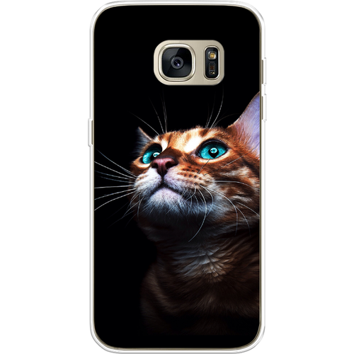 Силиконовый чехол на Samsung Galaxy S7 edge / Самсунг Галакси С 7 Эдж Мечтательный кот пластиковый чехол кот на хэллоуин на samsung galaxy s7 edge самсунг галакси с 7 эдж