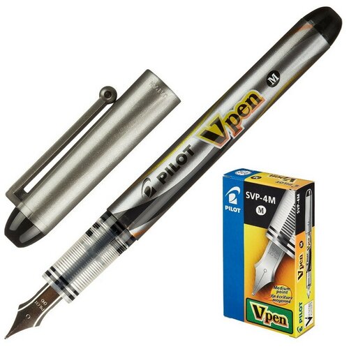 Ручка перьевая PILOT одноразовая SVP-4M V-Pen, черные чернила, 0,58мм ручка перьевая 1 5мм 2 капсулы pilot