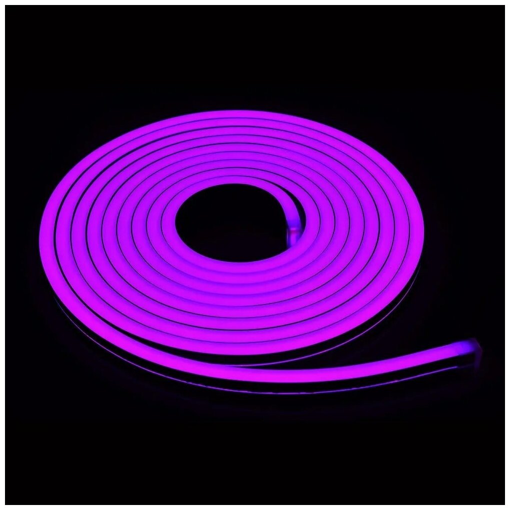 Неоновая (светодиодная) лента 5 метров с адаптером AReligion фиолетовая, подсветка для дома, неоновая вывеска, (led) - фотография № 5