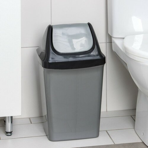 Ведро для мусора с плавающей крышкой 15 л цвет микс 938₽