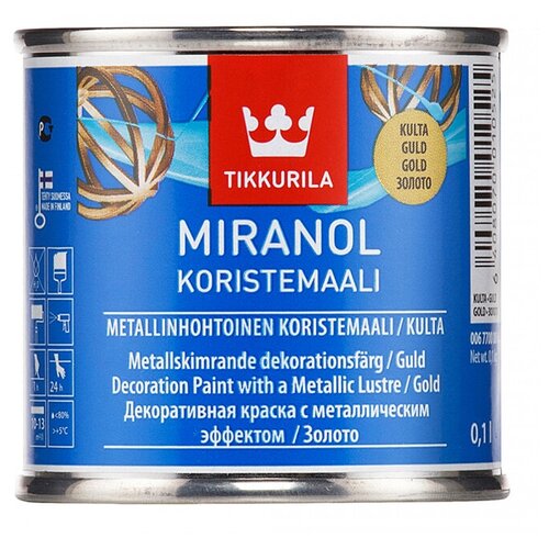 Tikkurila Miranol Koristemaali / Тиккурила Миранол декоративная краска металлик серебро 1л