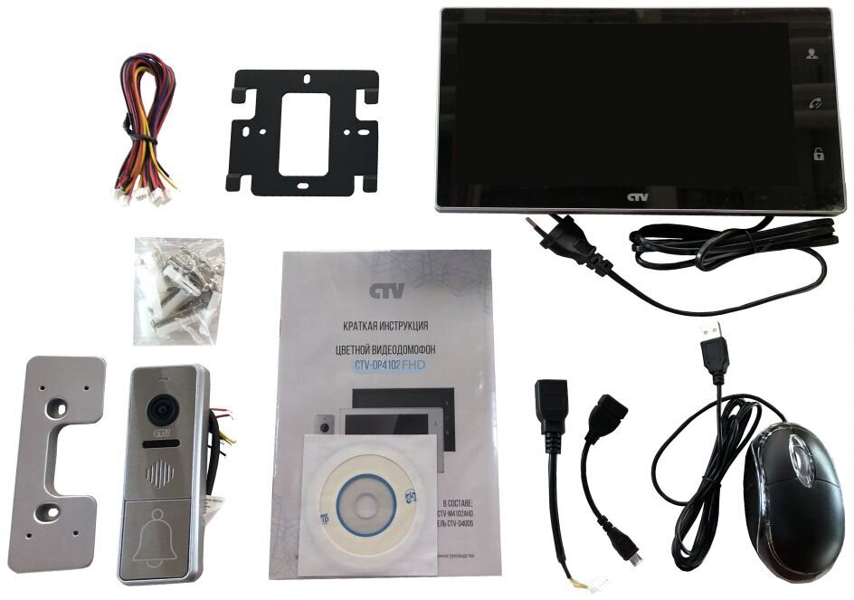 Комплект видеодомофона CTV-DP4102FHD Черный - фотография № 7