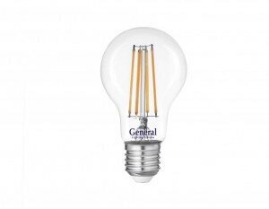 Светодиодная LED лампа General филамент ЛОН A60 E27 17W 6500K 6K 60x105 (нитевидная) празрачная 661005 (упаковка 16 штук)