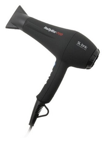 Фен BABYLISS SL Ionic, Soft Touch, черный, 1800Вт, ионизация, 1 насадка