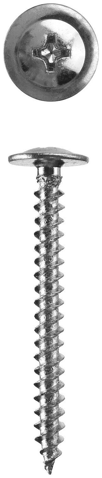 фото ЗУБР ПШМ 41 х 4.2 мм, саморез с пресс-шайбой, цинк, 20 шт (300196-42-041)