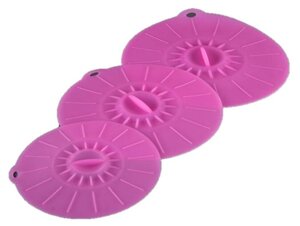 Набор силиконовых крышек для кухни Wonder Life, диаметром 20/26/30 см, розового цвета, в комплекте 3 шт.