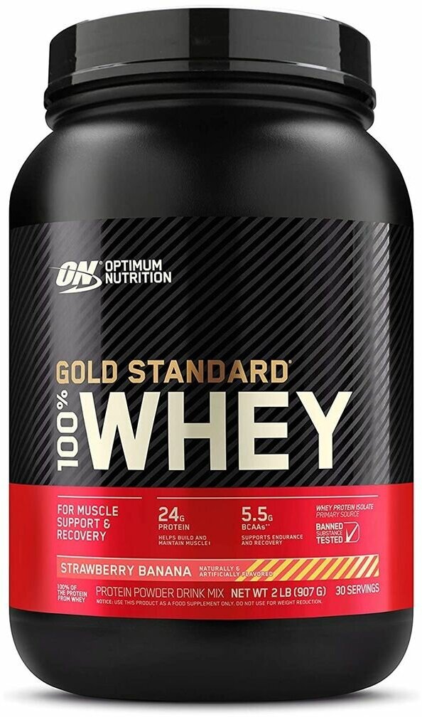 Сывороточный протеин OPTIMUM NUTRITION 100% Whey Gold Standard 912 г, Клубника - Банан