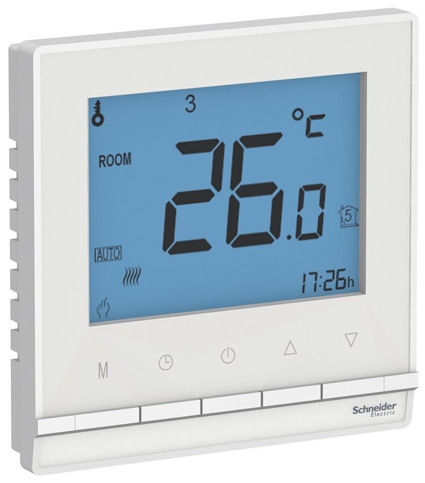 ATN000138 SE AtlasDesign Белый Термостат электрон. теплого пола с датч, от+5до+35°C,16A, в сб.