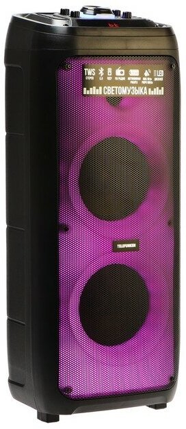 Портативная колонка Telefunken TF-MS3303, 90 Вт, 5000 мАч, TWS, AUX, FM, дисплей, подсветка