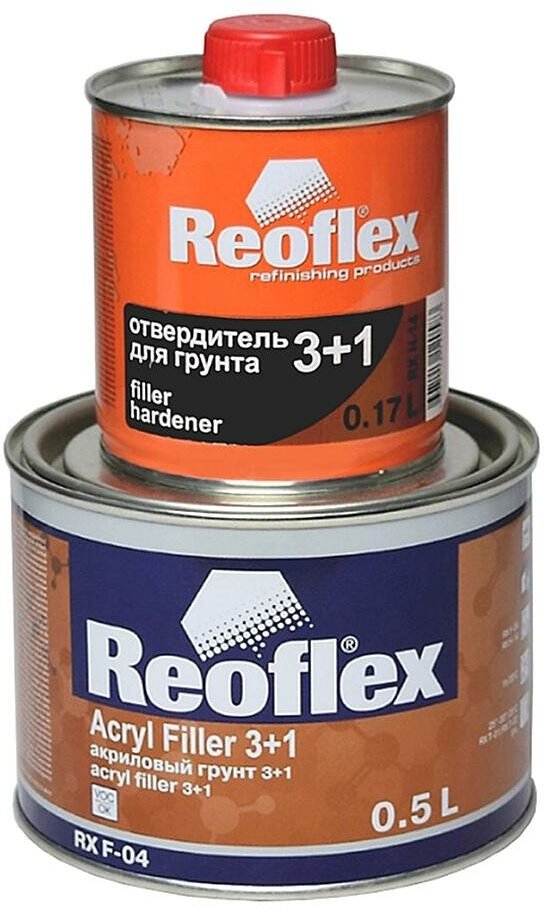 REOFLEX RX F-04 3+1 Acryl Filler Акриловый грунт (черный) 05 л. с отвердителем 017 л.