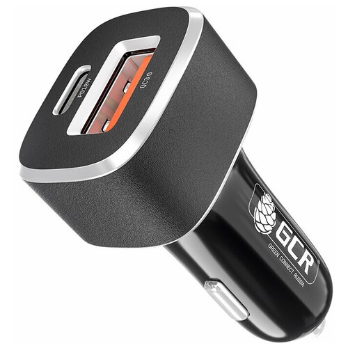 GCR Автомобильное зарядное устройство на 2 USB порта [AF+TypeC], QuckCharge 3.0 + Power Delivery 18W premium car charger hudi 18w usb 3 0 quick charge быстрая зарядка автомобильное зарядное устройство черный