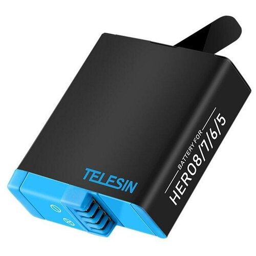 Аккумулятор Telesin для GoPro HERO8/HERO7black/HERO6/HERO5 черный экшн камера 4k с wi fi 16мп 60 кадров сек