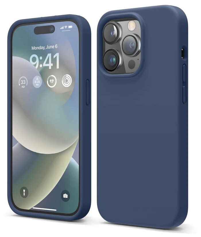 Чехол Elago Soft Silicone Case для iPhone 14 Pro синий индиго (Jean Indigo)