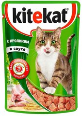 Влажный корм KiteKat для кошек нежный кролик в соусе 85г