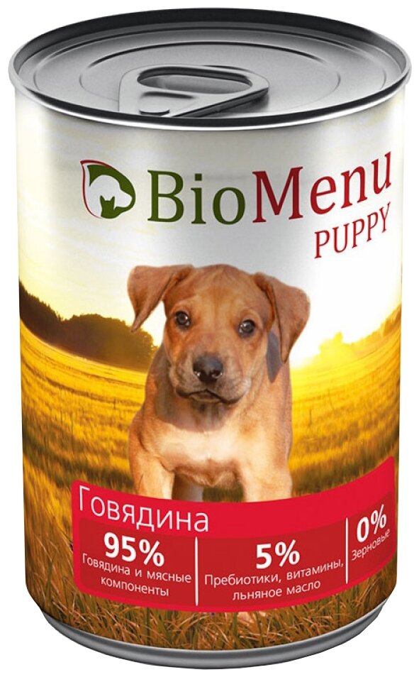 BioMenu PUPPY Консервы для щенков Говядина 95%-мясо 410гр