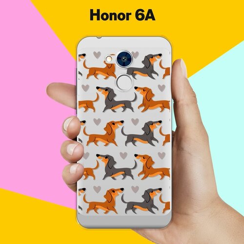 Силиконовый чехол на Honor 6A Узор из такс / для Хонор 6А силиконовый чехол узор из такс на honor 7s