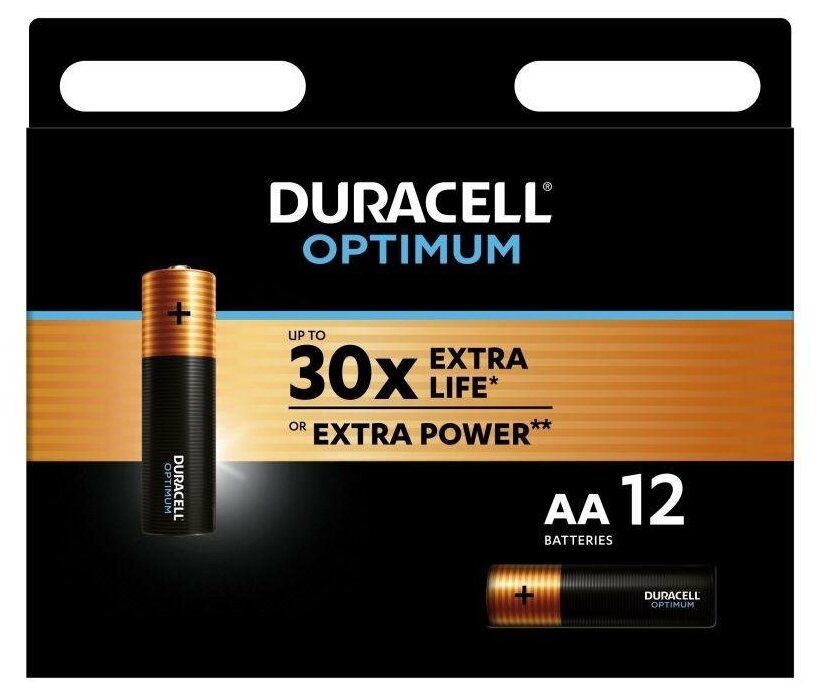 Элемент питания алкалиновый АА 1.5В LR6-12BL Optimum 5014073 (блист.12шт) Duracell Б0056028