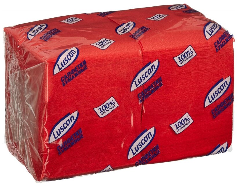 Салфетки бумажные Luscan Profi Pack 24х24 красные 1-слойные 400 штук в упаковке - фотография № 5