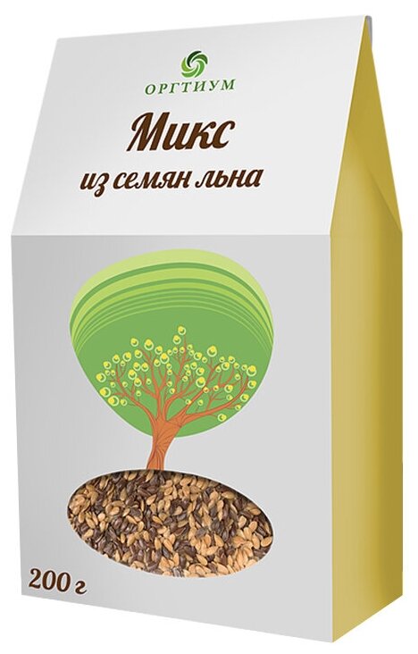 Микс семян льна (темный и светлый) 200г, Оргтиум