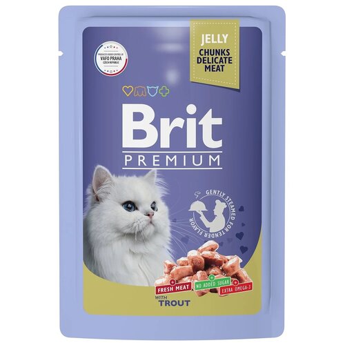 Влажный корм для кошек Brit Premium Trout Fillets in Jelly 85 г (кусочки в желе)