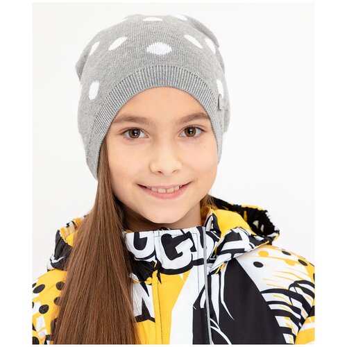 фото Шапка button blue 120bbgx73021904 серый 50