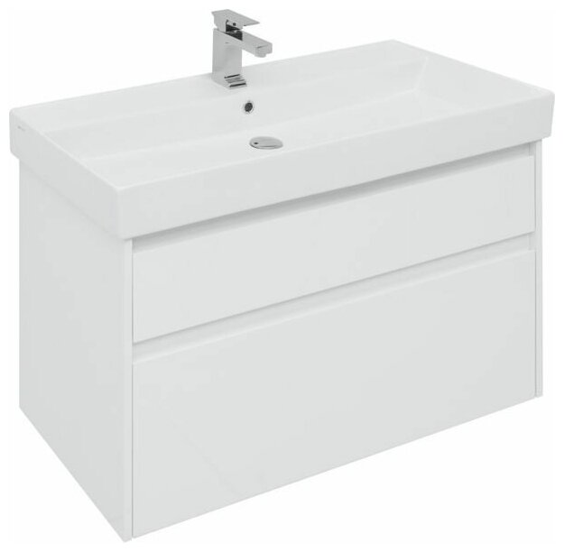 Тумба под раковину Aquanet Nova Lite 100 см 249940 с 2 ящиками, белый - фото №1