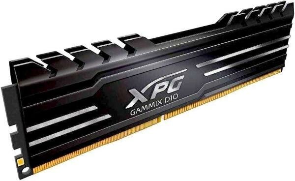 Оперативная память для компьютера 16Gb (1x16Gb) PC4-25600 3200MHz DDR4 DIMM CL16 A-Data XPG Gammix D10 Black Gaming Memory (AX4U320016G16A-SB10)