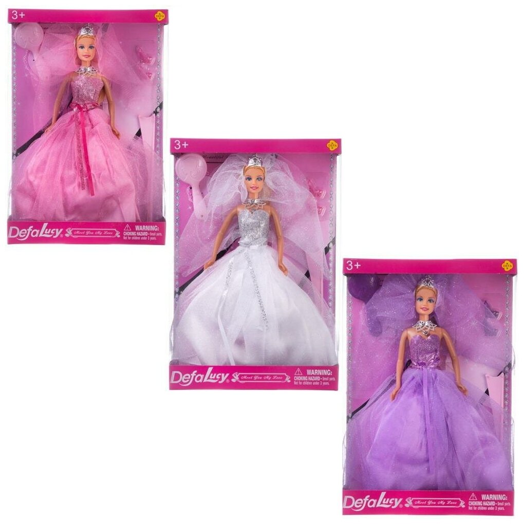 Кукла Defa Lucy Невеста-принцесса, в наборе с игровыми предметами, 3 вида, 29 см 8253d
