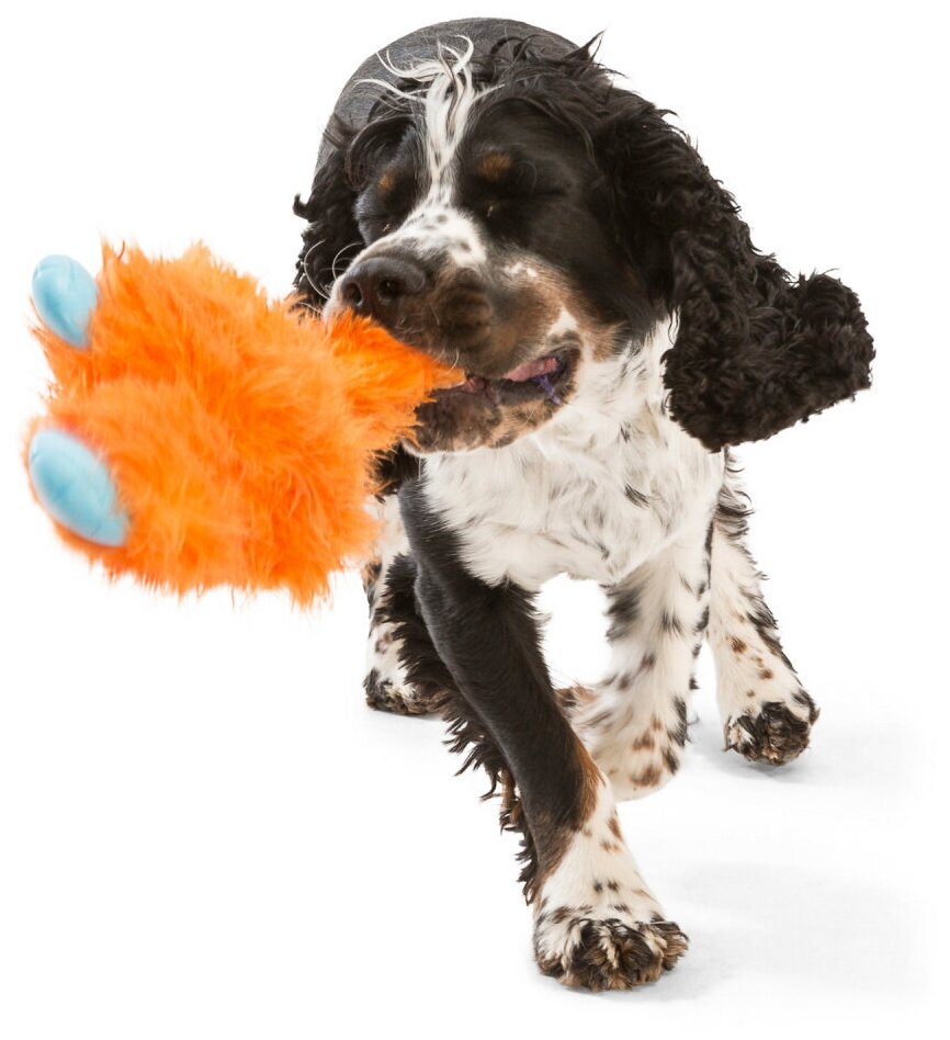 West Paw Zogoflex Rowdies игрушка плюшевая для собак Sanders 17 см оранжевая - фотография № 11