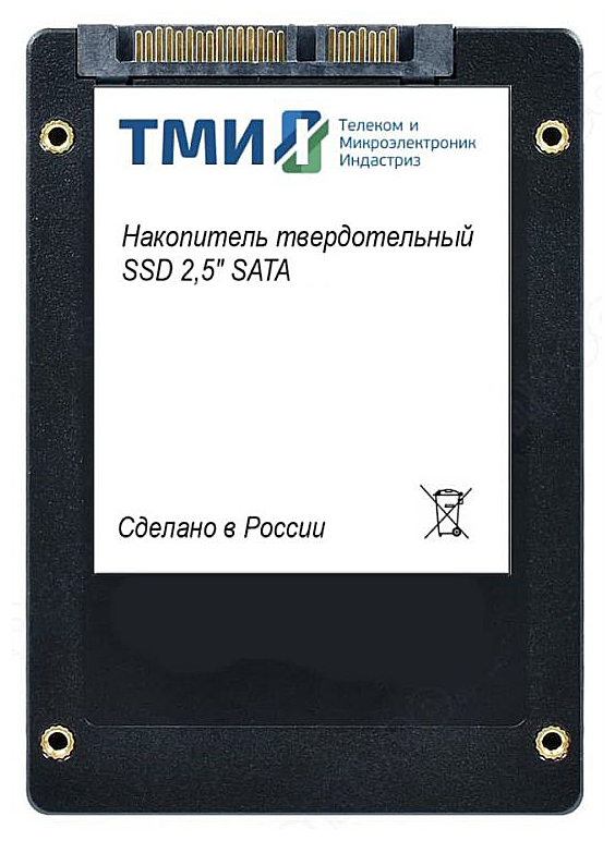 Накопитель SSD 2.5' ТМИ црмп.467512.001-02 1TB SATA 6Gb/s 3D TLC 560/510MB/s IOPS 66K/73K MTBF 3M