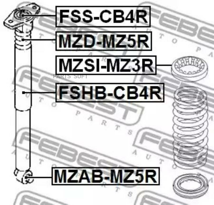 FEBEST MZAB-MZ5R Сайлентблок заднего амортизатора