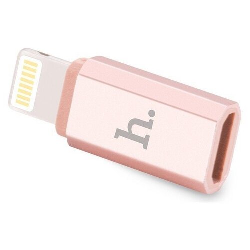 Переходник/адаптер Hoco MicroUSB - Lightning, 1 шт., rose gold ealdom адаптер переходник с micro usb на lightning черный et ot08