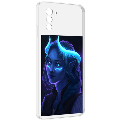 Чехол MyPads девушка синяя ледяная женский для UleFone Note 12 / Note 12P задняя-панель-накладка-бампер