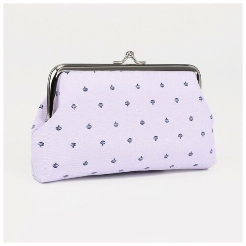 фото Косметичка -фермуар корона, 18*1,5*10,5см, отдел на фермуаре, сиреневый 9384125 сима-ленд